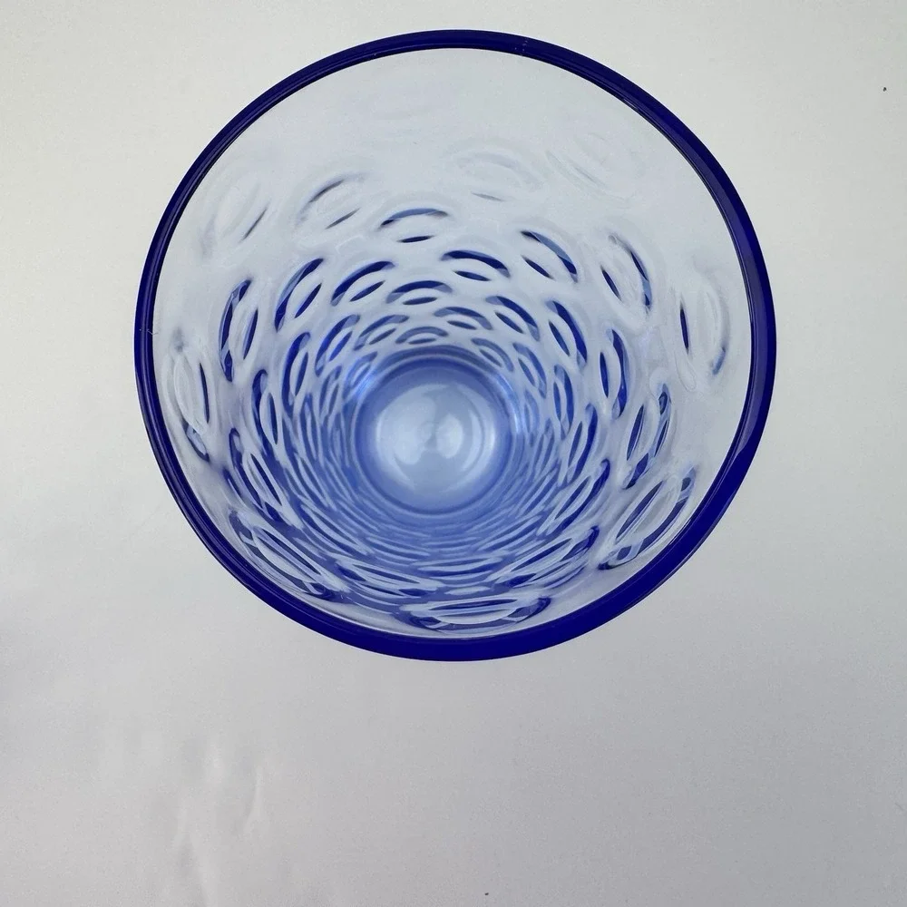 Set of 8 Blue Pasabahce Cirque Bubble Circle Ring Glasses High‎ Ball Barware